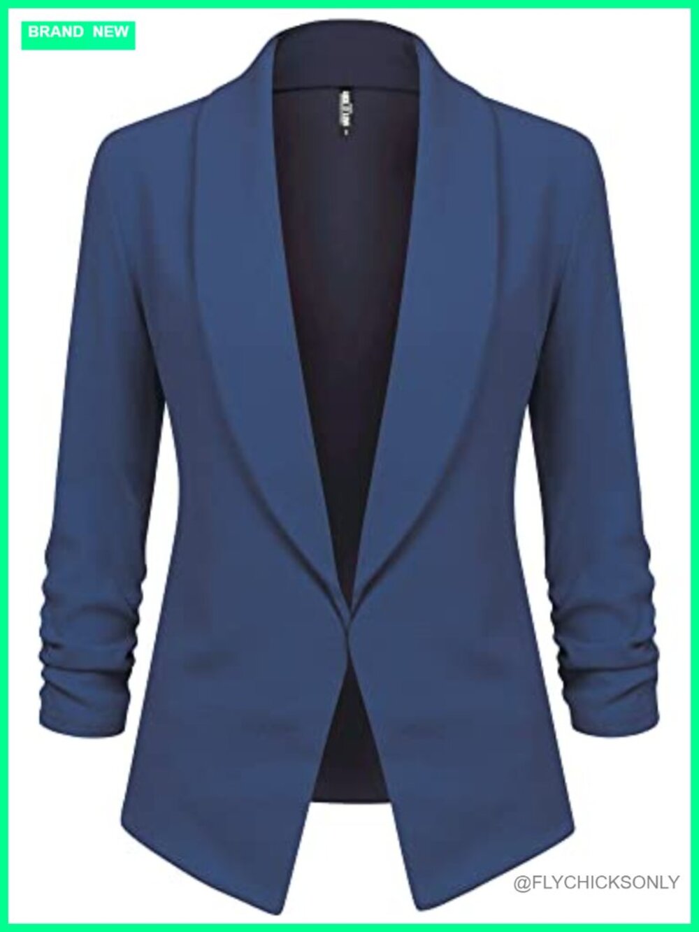 Women's 3/4 Sleeve Open Front Blazer Cardigan Jacket Work Office